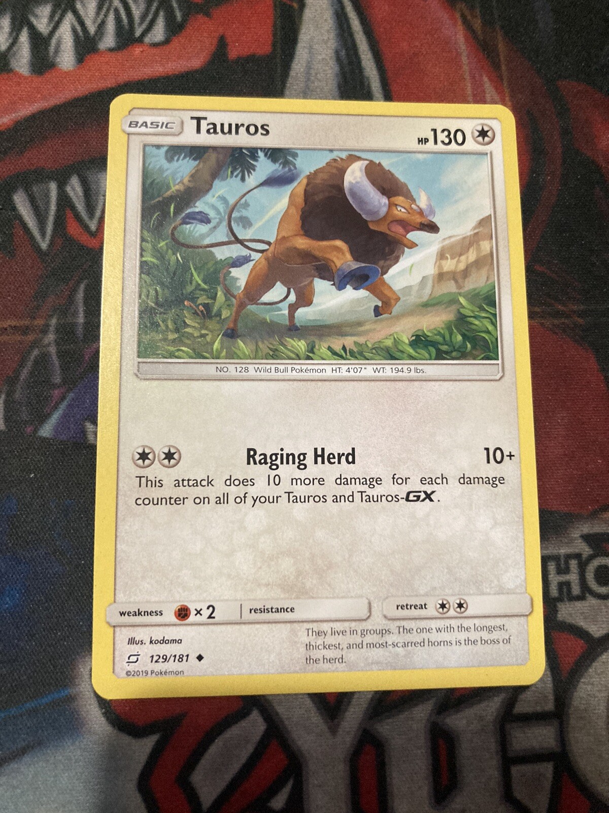 Tauros (129/181) [Sun & Moon: Team Up] Uncommon Pokemon TCG-NM