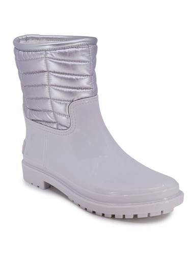 NAUTICA Womens Light Purple 1/2" Platform Aalilah Toe Block Heel Rain Boots 8