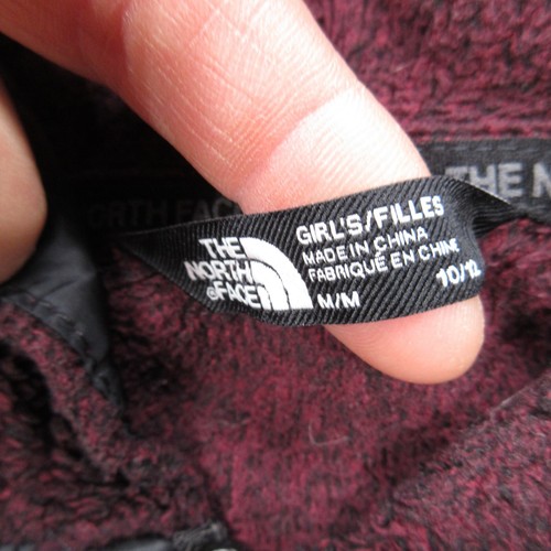 The North Face Jacket Girls Medium 10 12 Gray Fleece Long Sleeve Hooded Full Zip - Picture 2 of 10