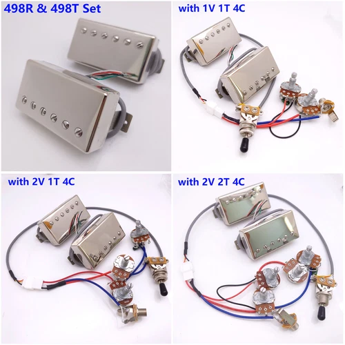 For Gibson Guitar Pickups 498R 498T Humbucker Alnico V Pickups Set 4C