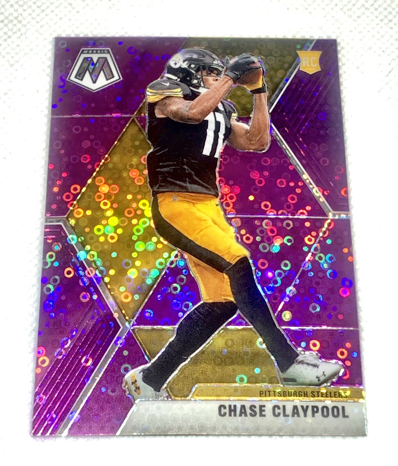 Chase Claypool 2020 Mosaic Rookie Purple Disco Prizm Jersey Match #11/50 1/1 RC