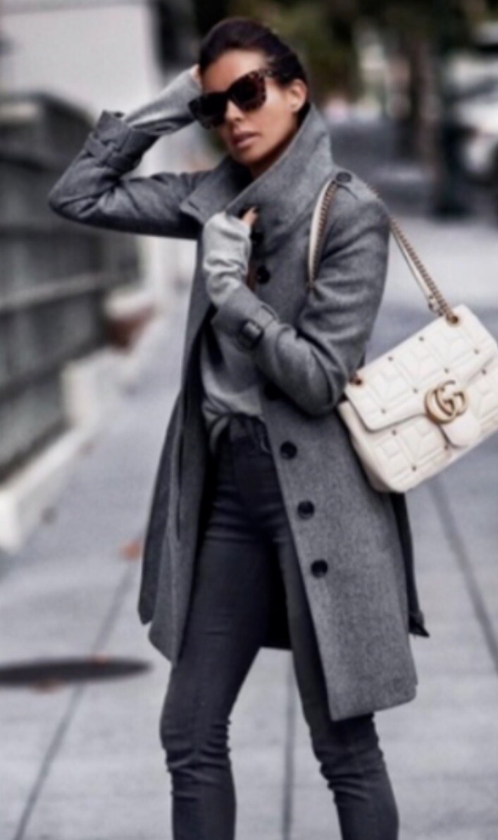 Burberry Wool Cashmere Trench Coat Size: Belted Gray 10 Funnel