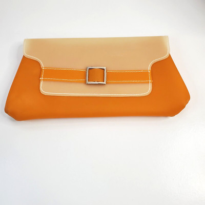 Avon Orange PVC Gel Y2K Style Clutch Purse Make-up Bag