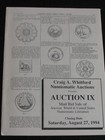 8/27/94 CRAIG A. WHITFORD COIN AUCTON CATALOG * AUCTION IX 1994 — photo 1