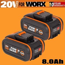 2X F&uuml;r Worx Original Ersatzakku 20V MAX 8000mAh Akku WA3553 WA3556 WA3551