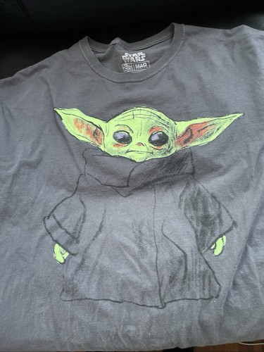Star Wars Baby Yoda Short Sleeve Tee Shirt Black Graphic Mens XL 48/48