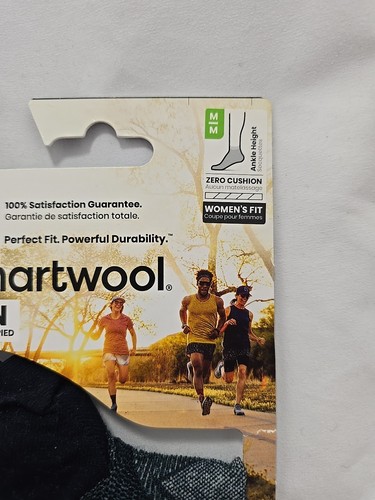 NWT Smartwool Run Women's Medium 45% Merino Wool Zero Cushion Ankle Height Socks - Picture 2 of 4