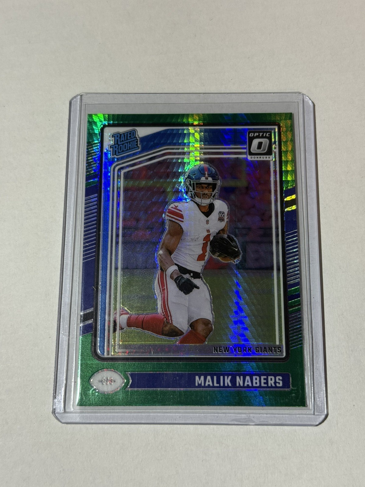 Malik Nabers 2024 Donruss Optic Green Hyper Prizm #271 Rated Rookie RC Giants