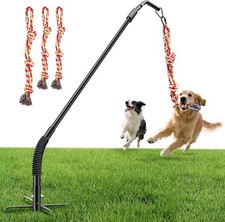 Tether Tug Outdoor Dog Rope Toy, Adjustment Height Upgraded Spring Pole, Include