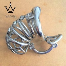 Stainless Steel Male Chastity Device Cock Lock Cage Metal Belt Restraint