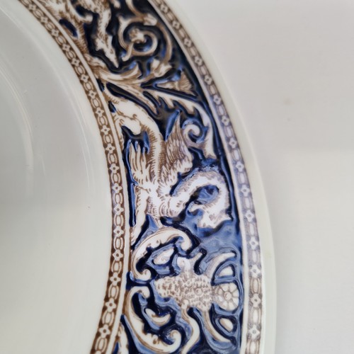 Wedgwood Dark Blue Florentine Pattern Dinner Plate (Dark Blue Dragons) W1956 - Picture 4 of 5