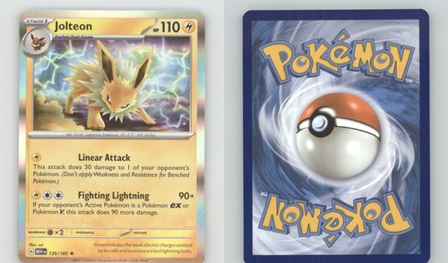 JOLTEON 135/165 RARE 151 POKEMON HOLO NEAR MINT