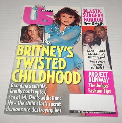 Britney Spears, Childhood December 3, 2007, Us Weekly magazine #668 *No Labels*