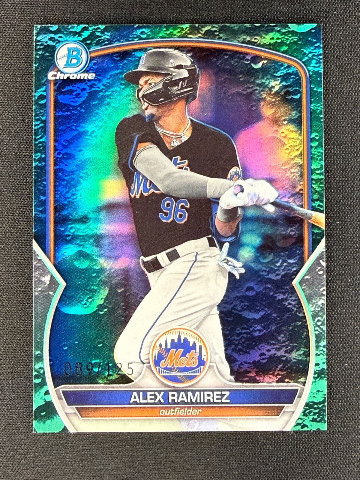 2023 Bowman Chrome Aqua Lunar Glow #/125 Alex Ramirez #BDC-17 Mets