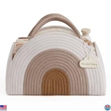 Baby Diaper Caddy Organizer, Cotton Rope Storage Basket for Newborn Essentials