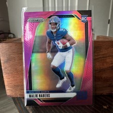 2024 Panini Prizm - Rookies Pink Prizm #370 Malik Nabers (RC)