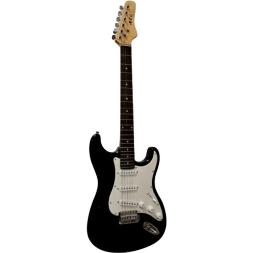 E-Gitarre schwarz Vollkörper Rechtshänder 6 Saiten T2750 Bulk F