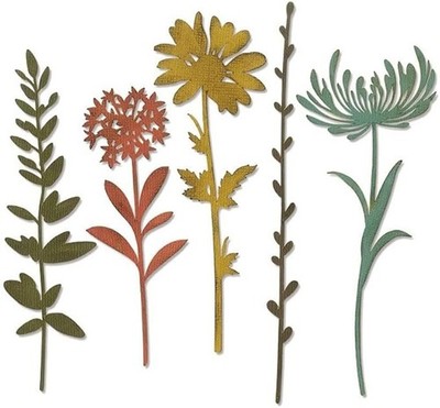 Sizzix Thinlits Stanzenset 5 Stück Wildblumenstiele #1 von Tim Holtz 664163