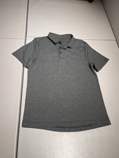Lululemon Polo Shirt Men's Small Gray Poly Nylon Evolution Golf Gym Casual