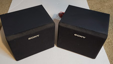 Sony SS-SR9 Left  Right Speakers Black Wire Hookup Surround Sound Tested Works