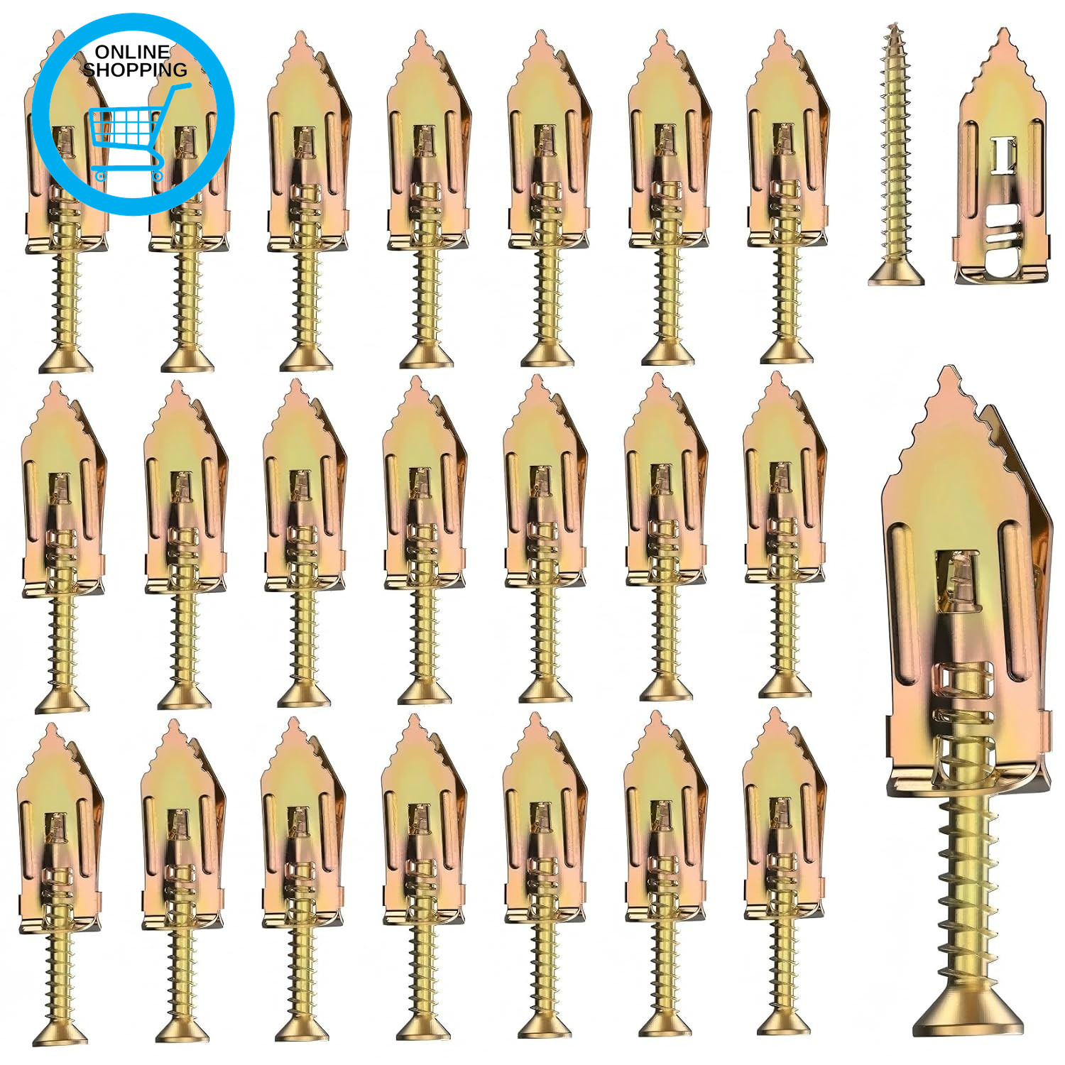 300Pcs Plasterboard Fixings & Wall Plugs, Cavity Fixing Anchors and Screws, Holl