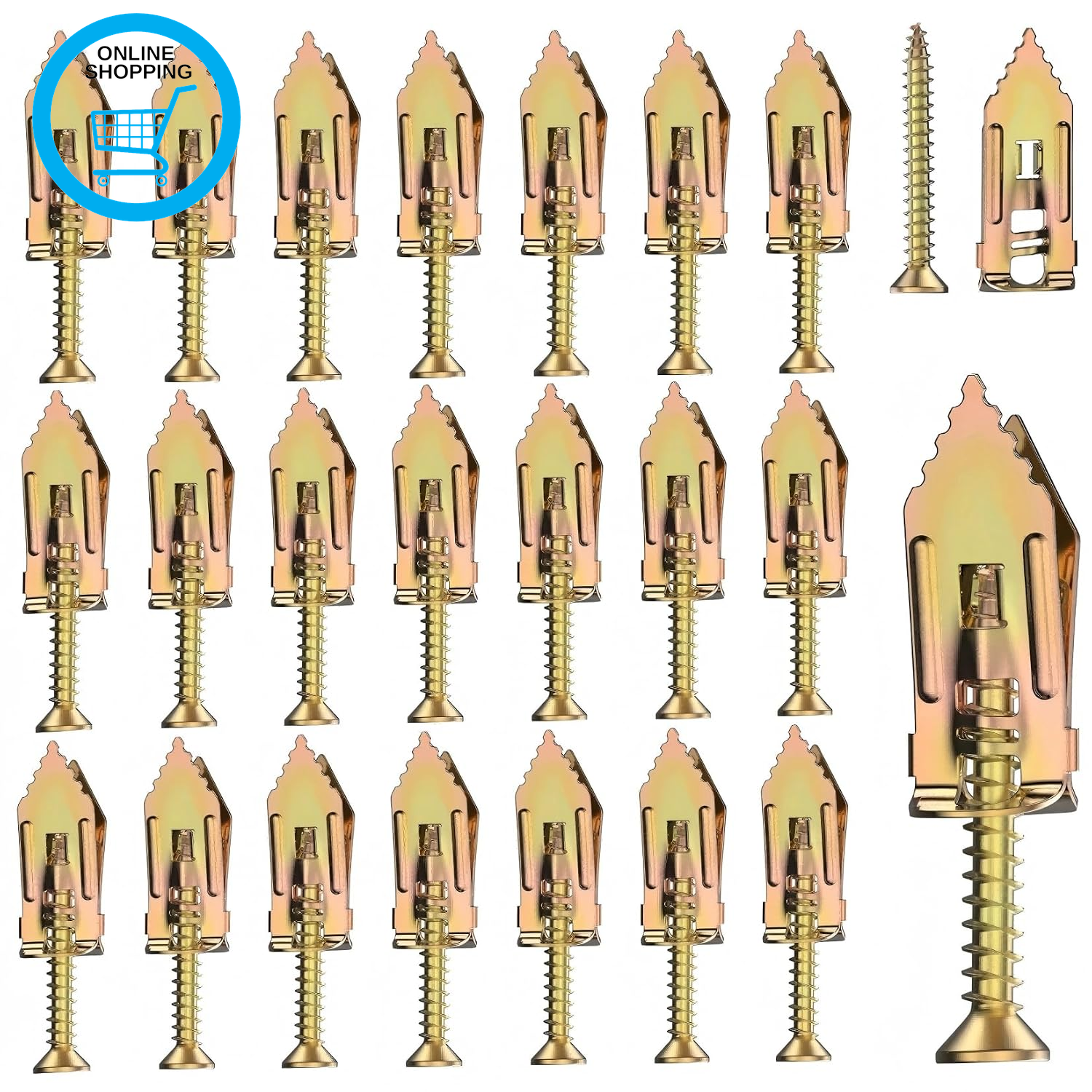 300Pcs Plasterboard Fixings & Wall Plugs, Cavity Fixing Anchors and Screws, Holl