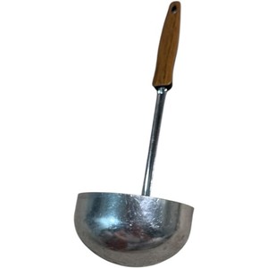 Ekco Stainless Steel Ladle with Wood Handle Kitchen Utensil USA Vtg Spotted