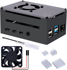 Case for Raspberry Pi 4, Pi 4 Aluminum Case with Fan, Pi 4 Heatsink for Raspberr
