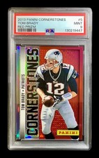 2013 panini prizm #5 tom brady; red 1/99 cornerstones PSA 9  (ALPHA COLOR MATCH)