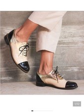 The Office of Angela Scott Ms. Baker Oxfords Black Metallic Gold Beige 38 US 8