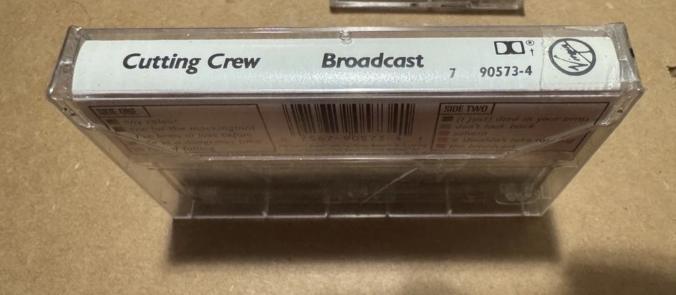 Cutting Crew - Broadcast - 1986 - Virgin - Sealed Cassette w/ Hype Sticker - Image 3 of 4