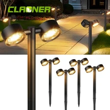 4x Solar Pathway Light Adjustable Dual-Head Solar Powered Garden Security lamp