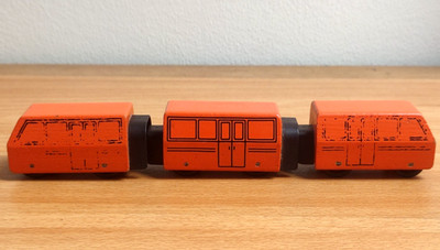 RARE 1982 Wooden BRIO Metro Intercity Train 33512 Black Wheels
