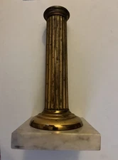 Cornelius & Baker? Gilt Brass Classical Fluted Column & Marble Solar Lamp Base