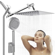 Shower Head with Handheld Combo 10" Chrome High Pressure Rain Shower Head 11"...