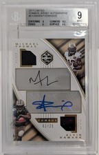 2017 Panini Limited Combos Jersey Autos Michael Thomas Alvin Kamara Beckett 9