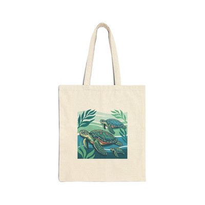 Sea Turtle Illustration Tote Bag | Coastal Ocean Wildlife