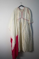 Half white tissue A-line kurti set - designer party wear indian suit set