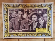NOTORIOUS ALFRED HITCHCOCK  CARY GRANT BERGMAN FOTOBUSTA ORIGINALE 1ED 1947