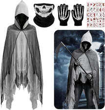 Halloween Hooded Mesh Cloak Costume Se