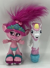 DreamWorks Troll Doll Dancing Poppy Talking Singing  Unicorn Bubble Wand 2 