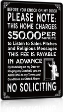 No Soliciting for House Front Door Tin Metal Signs Home D cor 8x12