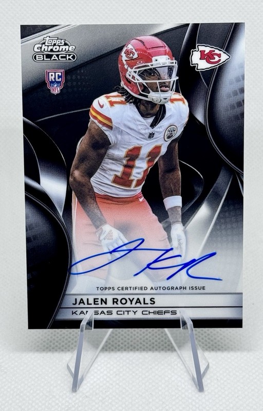 2025 Topps Chrome Black Jalen Royals On Card Rookie Auto