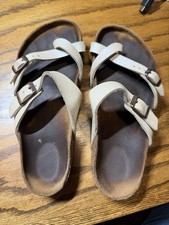 Birkenstock Mayari Sandal Women's 37/7 Pearl Leather Toe Strap Thong Slide