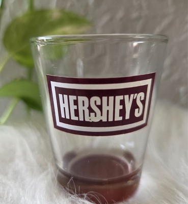 clear glass shot feat Hersheys logo