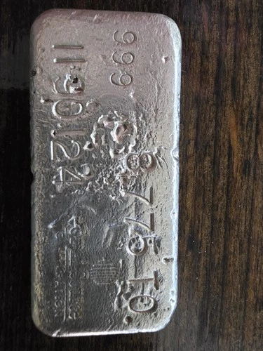 8.775 Troy Ounces Of .999 Silver Bullion  Poured Bar