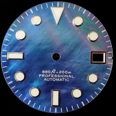 Blue Universal 28.5mm Blue Lume Natural Seashell Vein Modified Dial for NH35