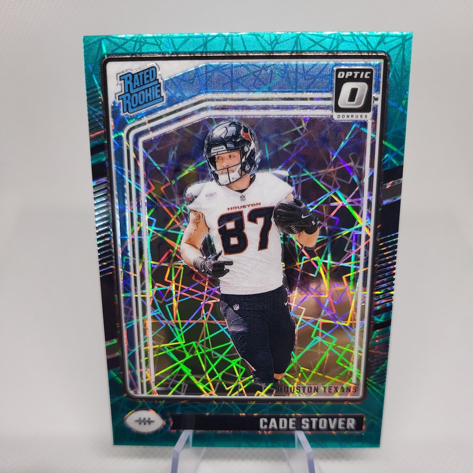 2024 Panini Donruss Optic - Rated Rookie Cade Stover #218 Teal Velocity Prizm (RC)