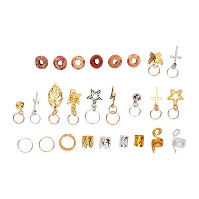 Dreadlocks Hair Rings Different Shapes Exquisite Hair Braiding Rings Hair Je SET
