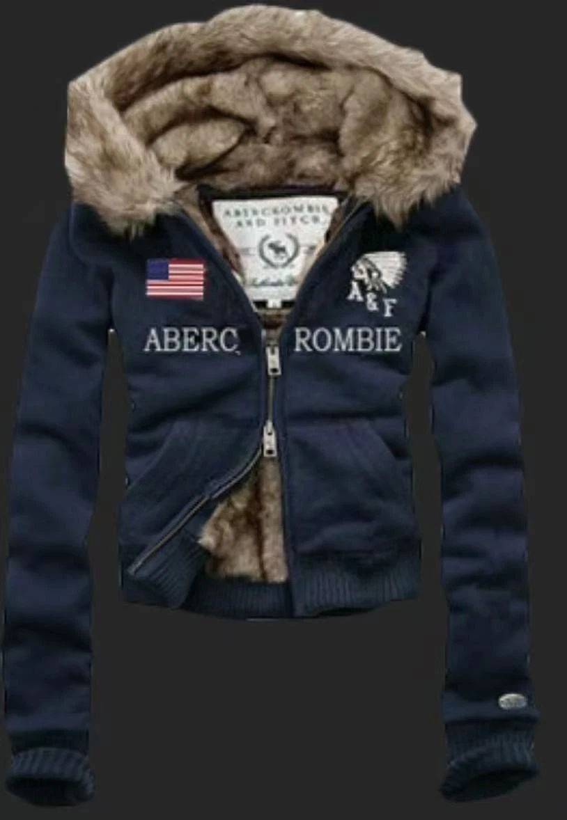 Abercrombie & Fitch U.S. Flag Navy Blue Jacket - USA Americana - Rare SIZE S-XL
